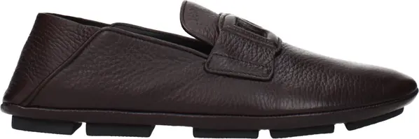 Brown Leather Slip-On Loafers