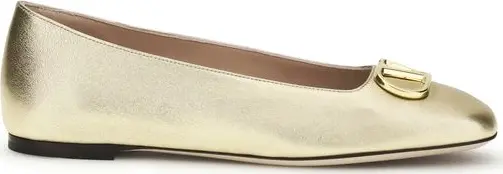 Gold Napa Leather / Calf Bos Taurus Ballet Flats