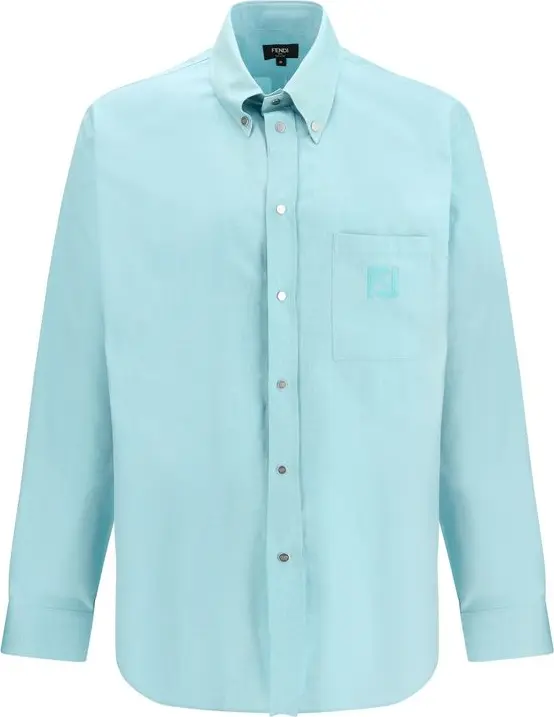 Blue Cotton Dress Shirt