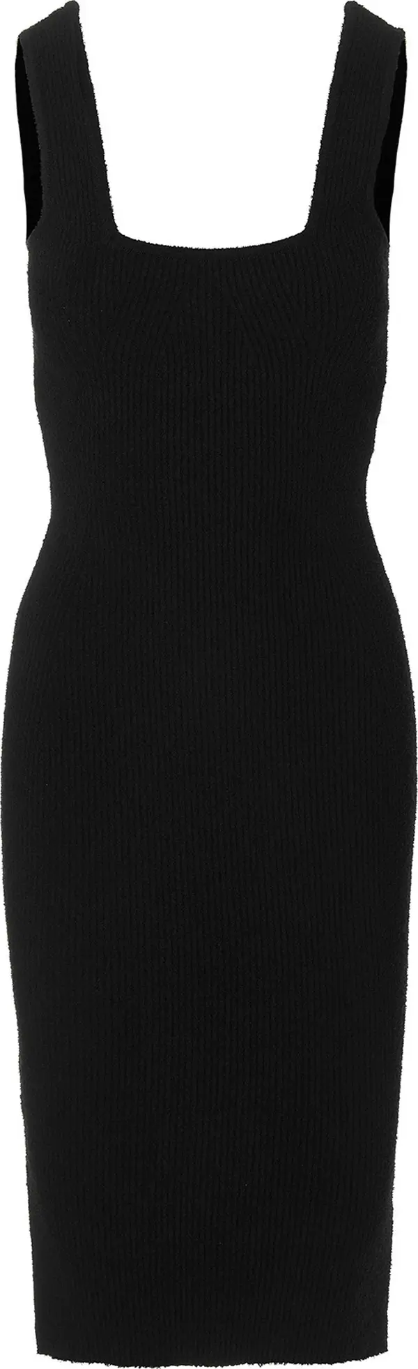 Black Cotton Midi Dress