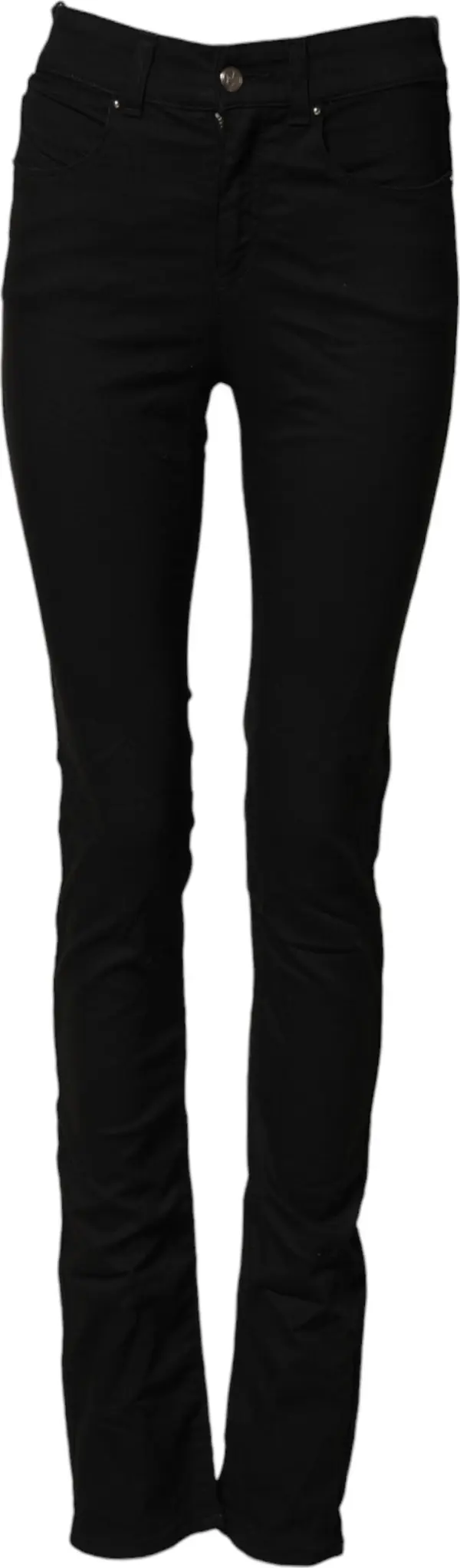 Black Mid Waist Cotton Stretch Skinny Denim Jeans