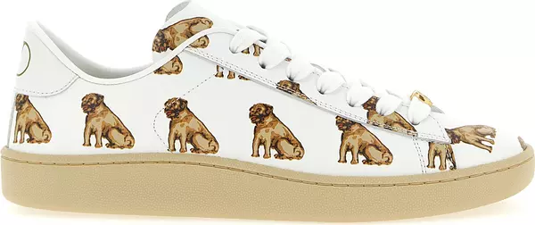 White Calfskin Low Top Sneakers
