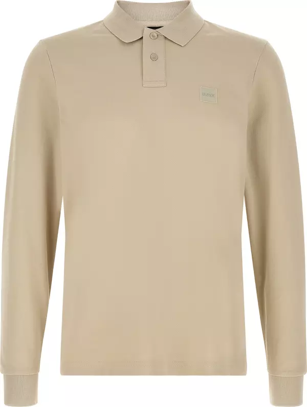 Beige Cotton Polo Shirt
