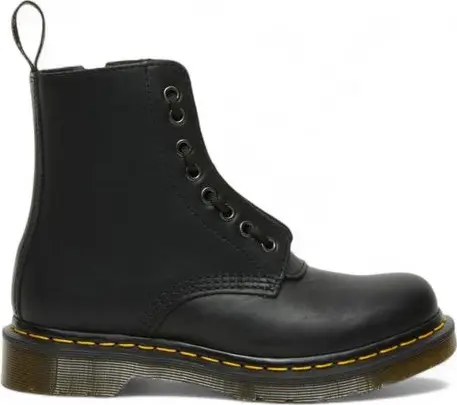 Black Leather Lace-Up Boots