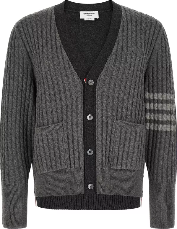 Gray Virgin Wool Cardigan