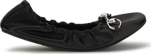 Black Calf Leather Bos Taurus Ballet Flats