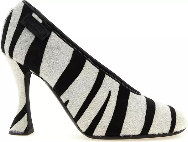 Bicolor Calfskin High Heel Pumps