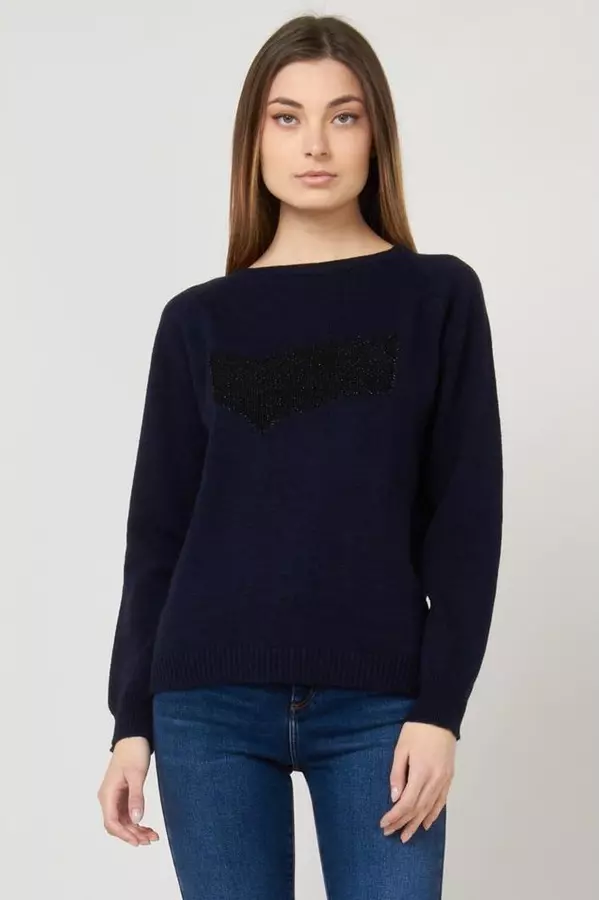 Blue Marabou Sweatshirt
