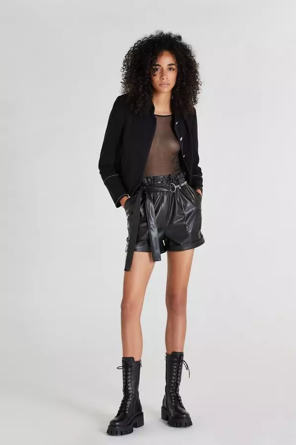 Black Polyethylene Short And Mini Shorts