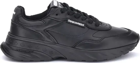 Black Calf Leather Bos Taurus Athletic Sneakers