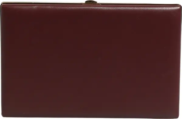 Brown Calfskin Leather Clutch Evening Women Purse Bag