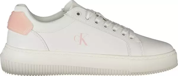 White Polyurethane Women Sneaker