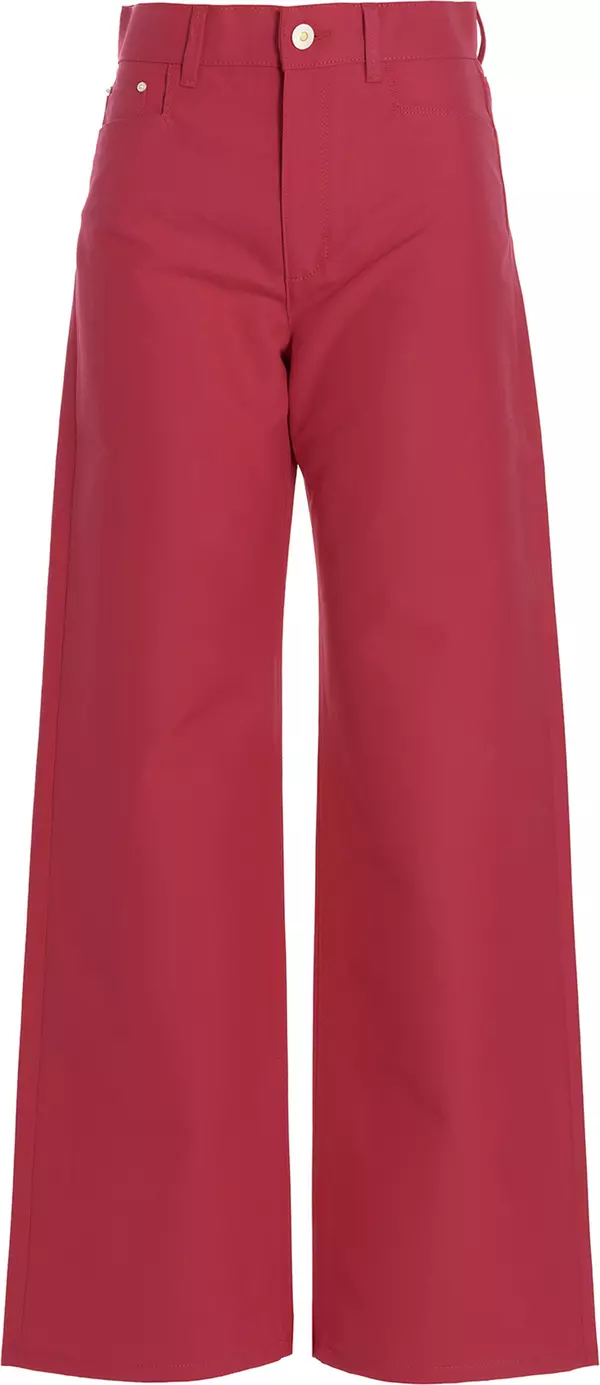Fuchsia Cotton Casual Pants