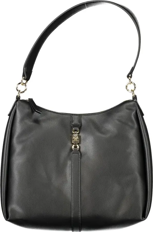 Black Polyester Women Shoulder Bag