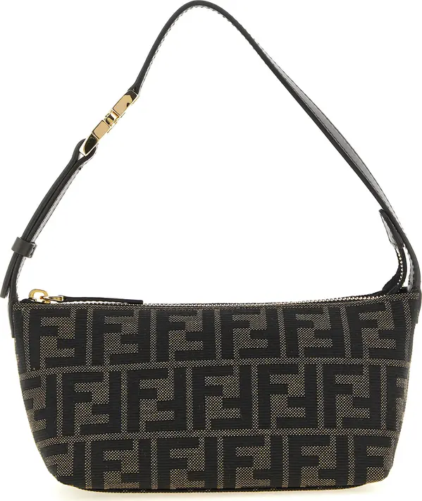 Brown Polyester Clutch Bag