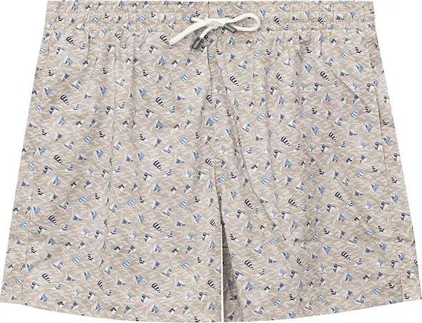 Beige Polyester Swim Shorts