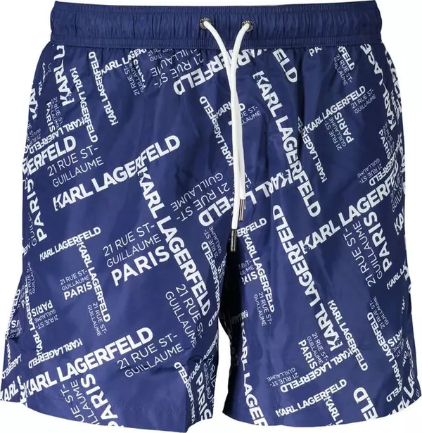 Blu Polyester Men Swim Boxer