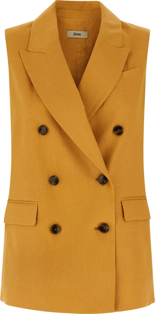 Multicolor Linen Sleeveless Jacket