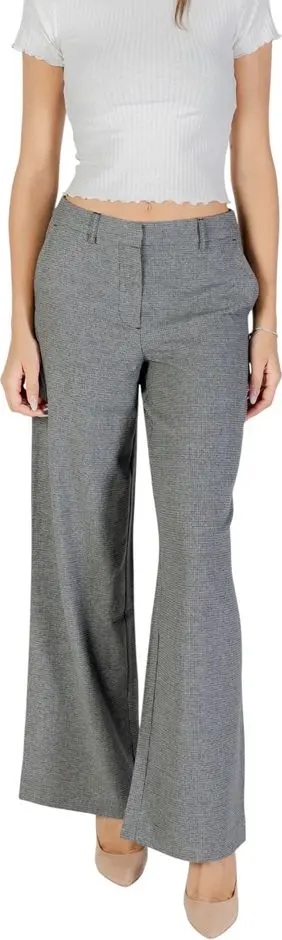 Gray Recycled Polyester Casual Pants