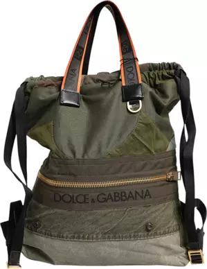Military Green Patchwork Rucksack Backpack Bag