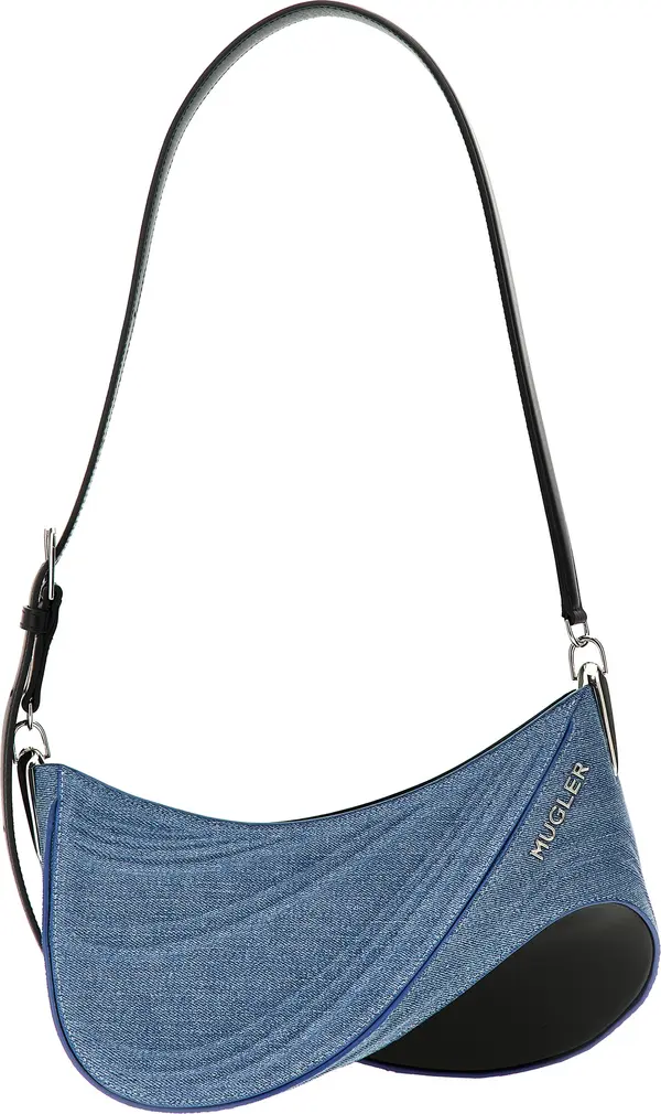 Blue Calfskin Shoulder Bag
