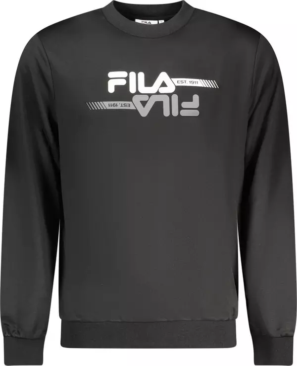 Black Polyester Men Sweatshirt