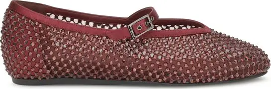 Bordeaux Calf Leather Bos Taurus Ballet Flats