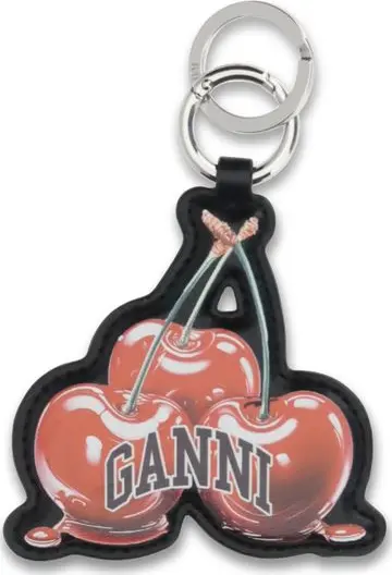 Red Recycled Leather Keychain