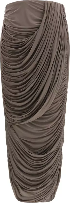 Brown Copper Midi Skirt