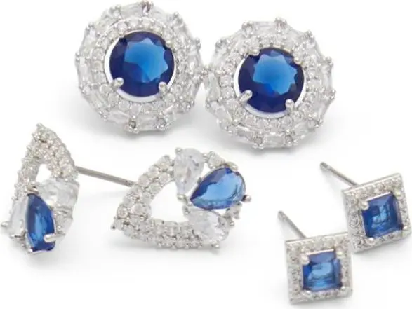 Blue Elastane Earrings
