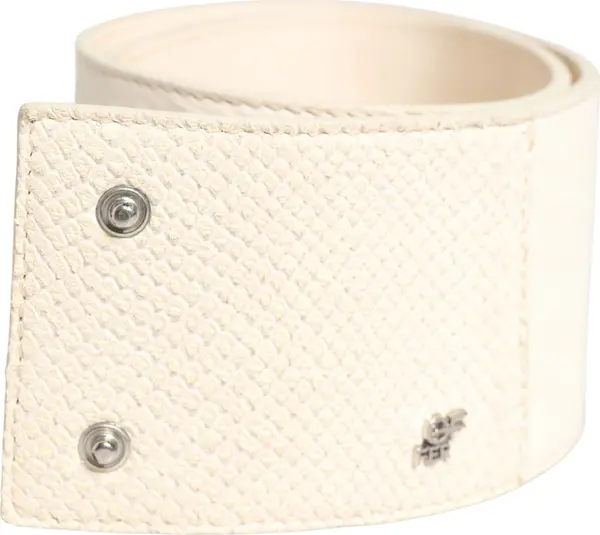 Off White Waxed Cotton Wide Fashion Waistband Belt