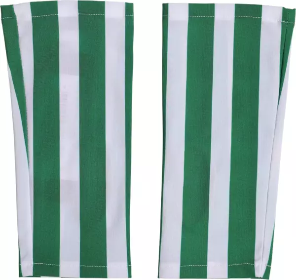 Green White Nylon Fingerless Wrist Length Gloves