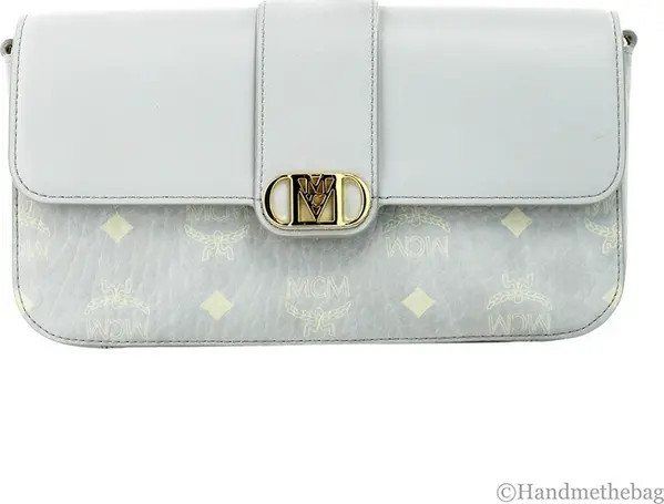 MCM Small Mode Travia Pebbled Visetos Leather Shoulder Crossbody Clutch Bag