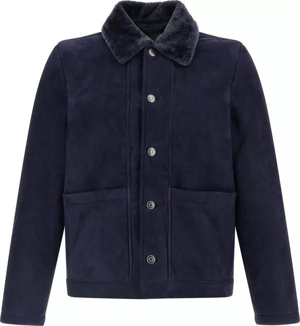 Blue Lamb Leather Leather Jacket