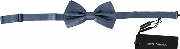 Blue 100% Silk Adjustable Neck Papillon Bow tie