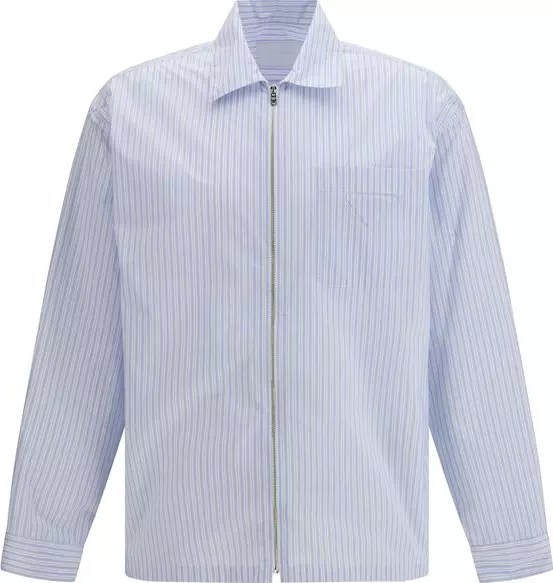 Blue Polyamide Pattern Shirt