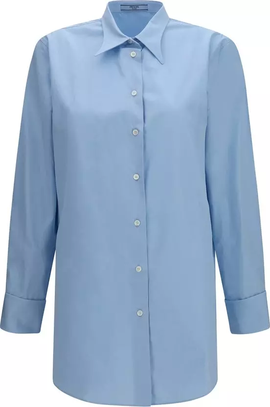 Blue Cotton Dress Shirt