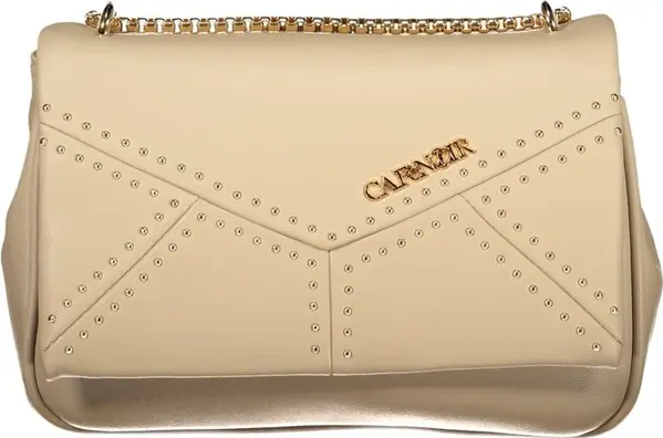 Beige Polyurethane Women Shoulder Bag