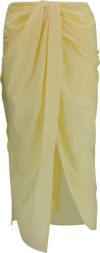 Multicolor Polyester Midi Skirt