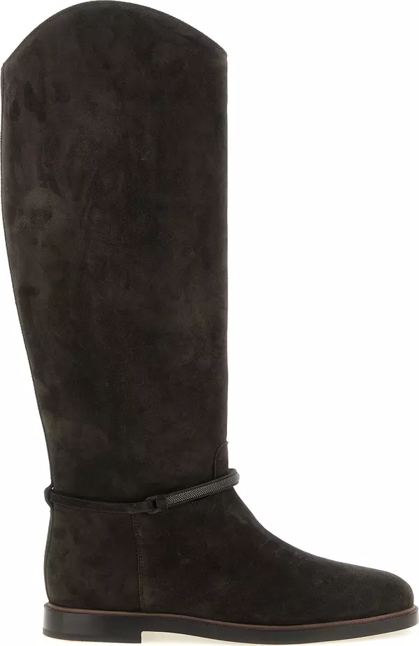 Black Calfskin Over The Knee