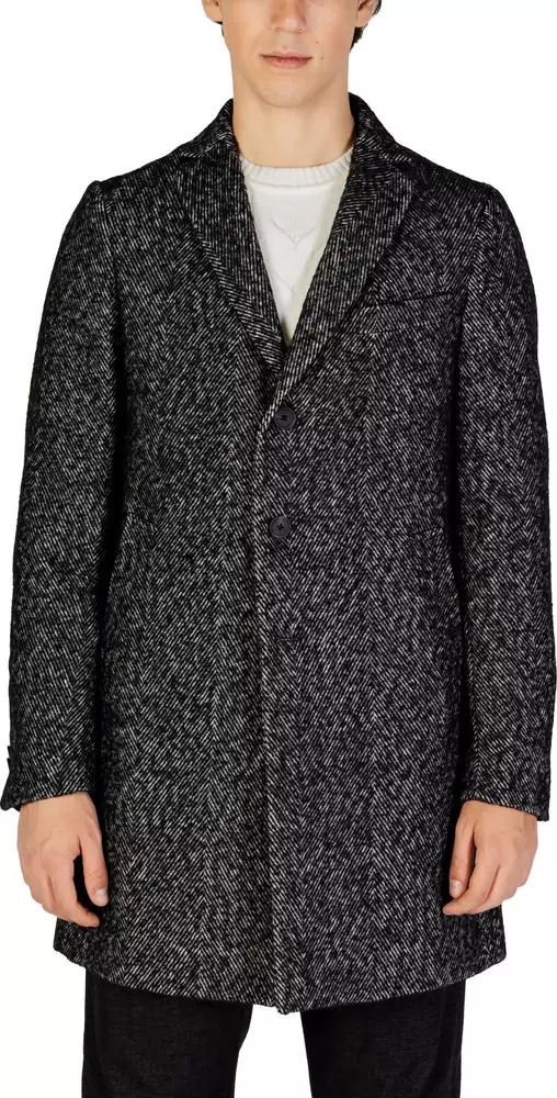 Black Polyester Coat
