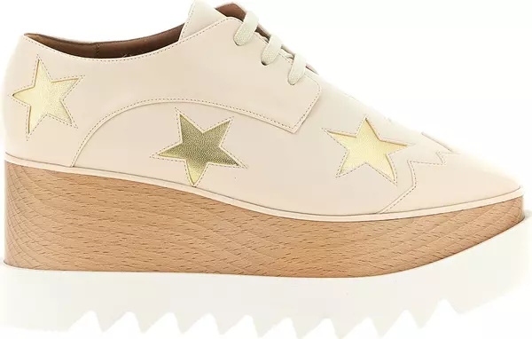 White Polyester Wedge Sandals