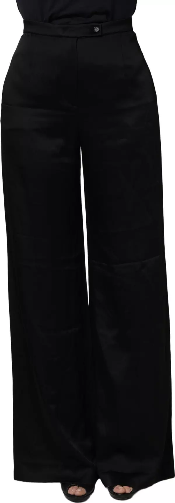 Black HighWaist WideLeg Women Trouser Pants