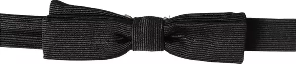 Men Black 100% SIlk Adjustable Neck Papillon Bow Tie
