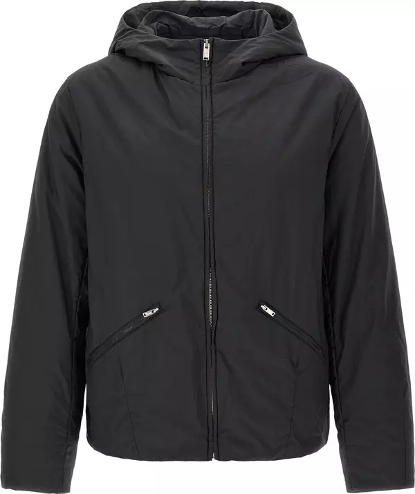 Black Cotton Full-Length Jacket