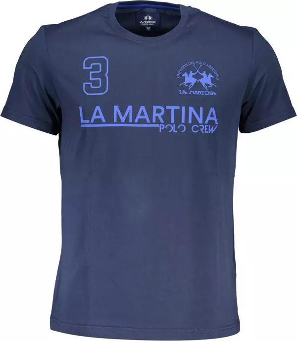 Blue Cotton Men T-Shirt