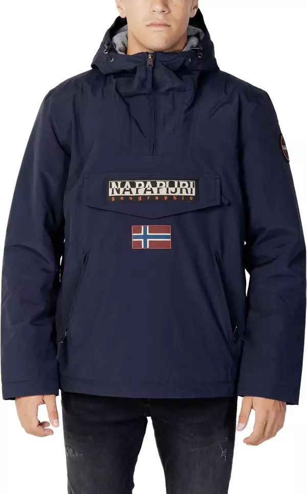 Blue Polyester Shell Jacket
