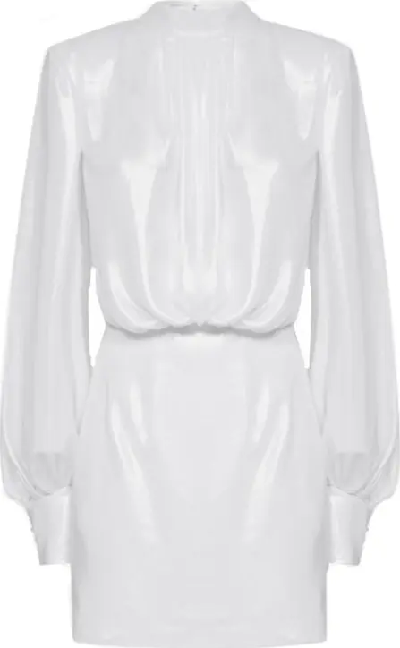 White Polyester Casual Dress