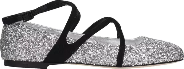 Gray Plastic Ballet Flats