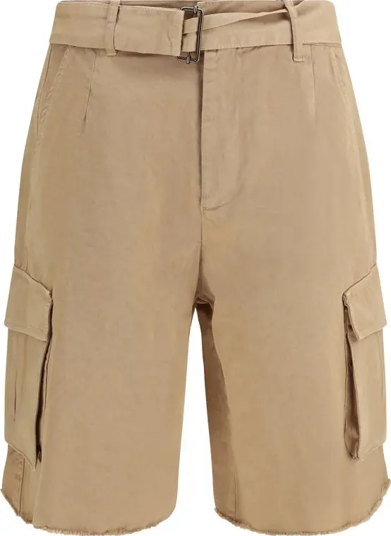 Beige Cotton Bermuda Shorts